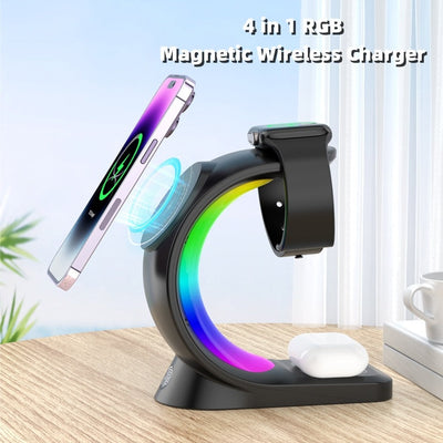 4 In 1 Magnetic Wireless Charger By Fiverro